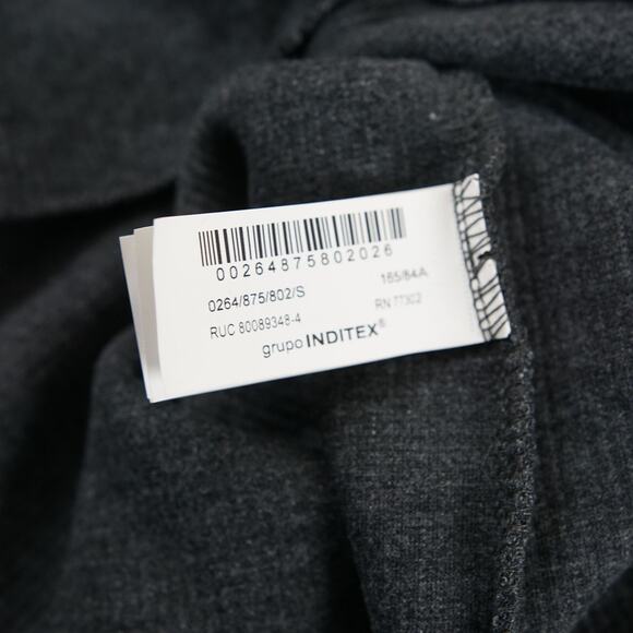 Zara Gray Soft Nit Boxy Ribbed Short Sleeve Top Women Sz S - Picture 6 of 7